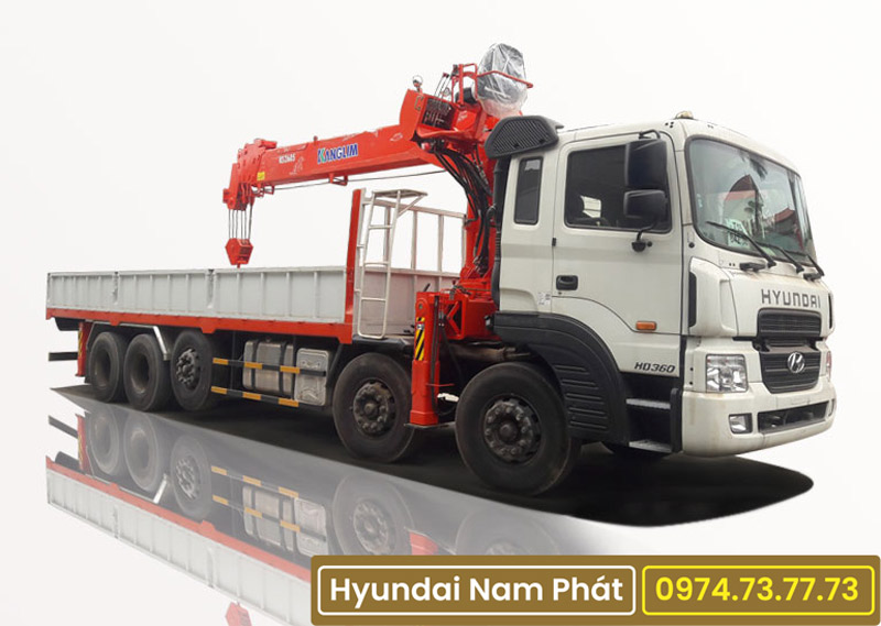 Xe Tải Hyundai 5 Chân HD360 Gắn Cẩu 10 Tấn Kanglim KS2605